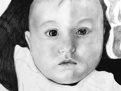 Baby Nephew @ 6mos, WIP baby child drawing portrait sketch