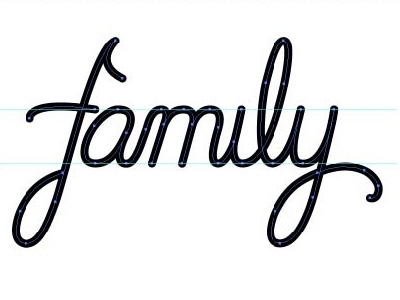 Family -- Vector cursive custom type family hand lettering lettering script work in progress