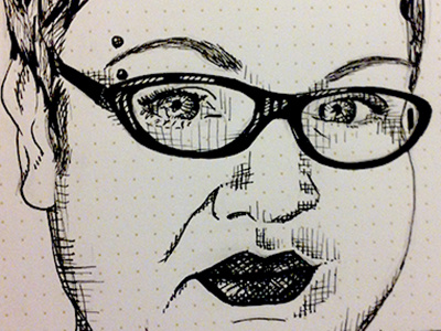 Abi cross hatching glasses illustration levenger