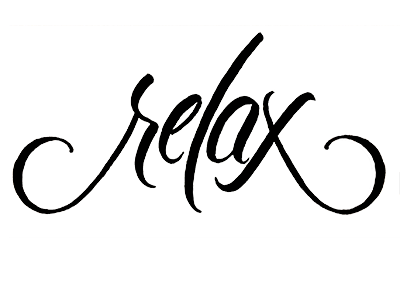 Relax -- Sketch brush script calligraphy lettering relax