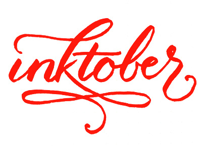 Inktober Sketch brush script calligraphy cursive inktober lettering swash