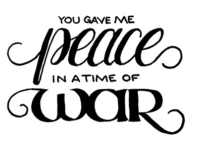 You gave me peace - sketch calligraphy concept hand lettering lettering script uncial