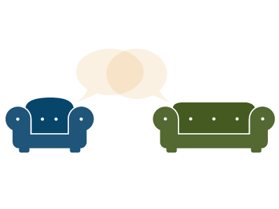 Therapy blue chair couch green icons illustration mental health psychiatry psychology therapist therapy yellow