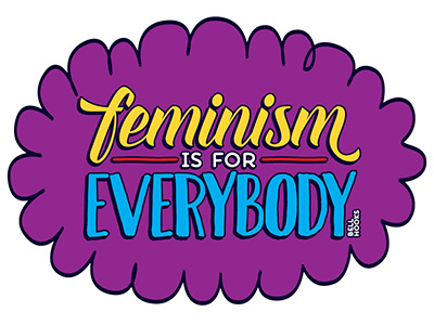 Feminism Is For Everybody bell hooks cartoon feminism typography