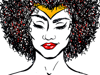 Wonder Woman african american afro comic curly dc hair illustration smile wonder woman