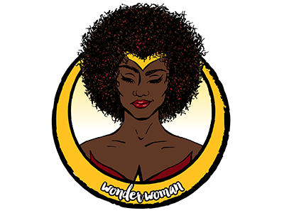 Wonder Woman african american afro comic curly dc hair illustration smile wonder woman