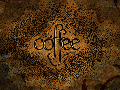 Coffee Print calligraphy coffee grounds stains tea textures