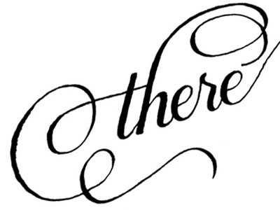 There (Snippet) alternate calligraphy copperplate cursive lettering nib swash