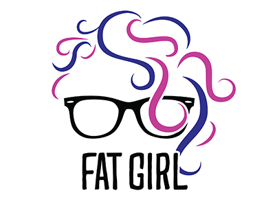 Fat Girl Logo branding glasses hipster icon illustration logo pink hair purple hair