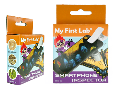 Smartphone Inspector butterfly children kids microscope my first lab packaging packaging design science smartphone stem toy