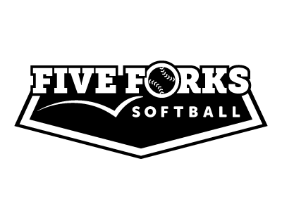 Five Forks Softball - Negative baseball home plate logo logo design soft ball softball typography