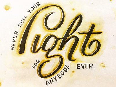 Light calligraphy handlettering lettering light positivity watercolor
