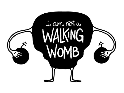 COMMISSION: Walking Womb bombs cartoon hand lettering illustration lettering ovaries sketch uterus web womb