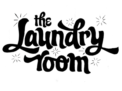 The Laundry Room - Logo Sketch candy script custom type hand lettered laundry logo script soap