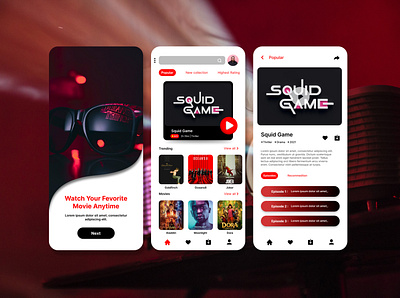 Movie And Series Streaming App appui branding graphic design streamingapp ui uiux