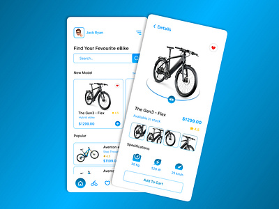 E-bike Store Mobile App app design ebike logo store ui