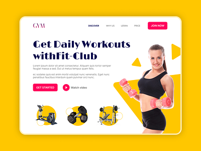 Fitness Landing Page 3d animation branding fitness graphic design gym logo motion graphics ui uiux web webpage