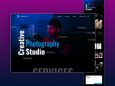 Photography Studio Web Design 3d animation branding graphic design logo motion graphics ui