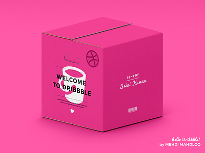 Ciao Dribbble! box debut design designing dribbble first hello inspiration package packaging pink shot