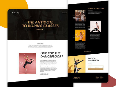 Dance website mockup