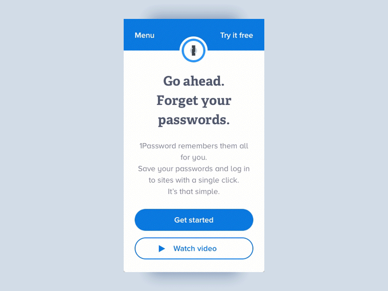 1Password — Website Redesign (Mobile)