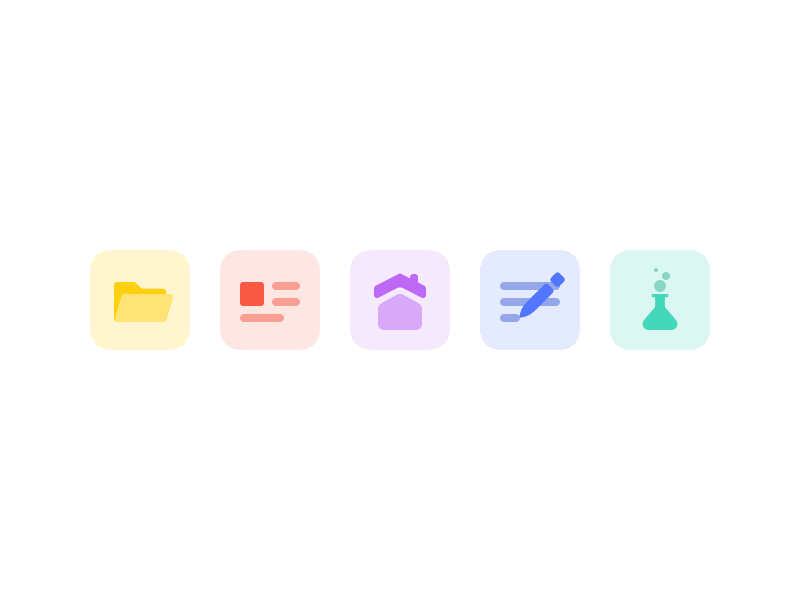 Personal Site — Light Icons article blog color folder house icons lab logo neon portfolio vector vibrant