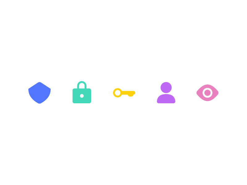 Security & Privacy — Icons border color eye filled icons key lock person shield simple stroke vector