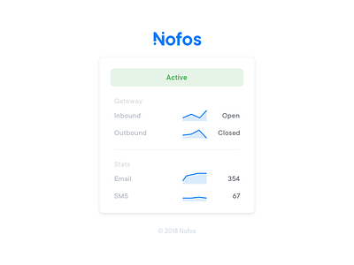 Nofos — Stats blue branding card color dashboard gateway info logo modal notification stats status tt commons