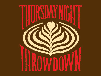 Thursday Night Throwdown coffee espresso illustration latte lettering rosetta