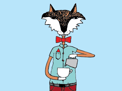 barista fox coffee espresso fox illustration latte