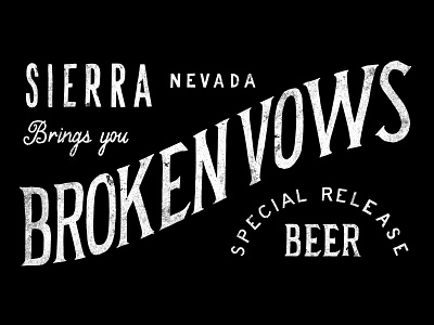 Broken Vows Beer beer lettering
