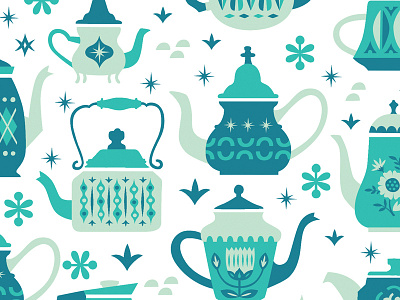 Teapot pattern kettle pattern retro tea teapot