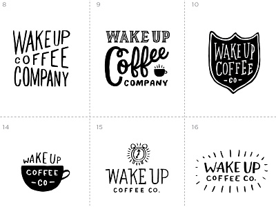 Wake Up Coffee Co. coffee illustration logo sketch