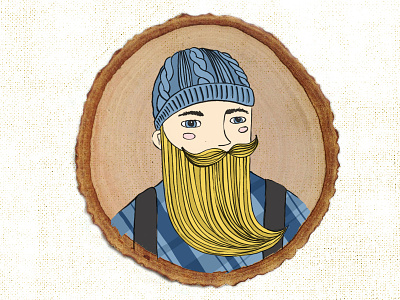Lumberjack beard hat illustration lumberjack man plaid portrait suspenders wood