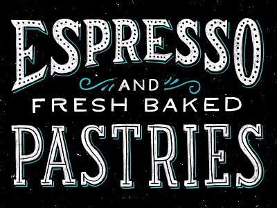 espresso and fresh baked pastries bakery cafe chalk coffee craft coffee custom lettering espresso georgia henny penny cafe lettering pastries savannah