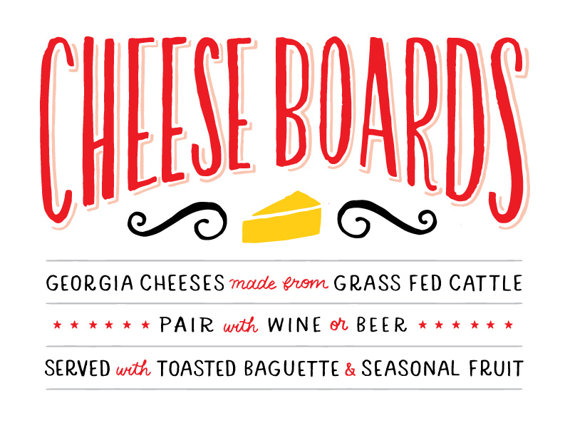 menu lettering farm to table restaurant lettering