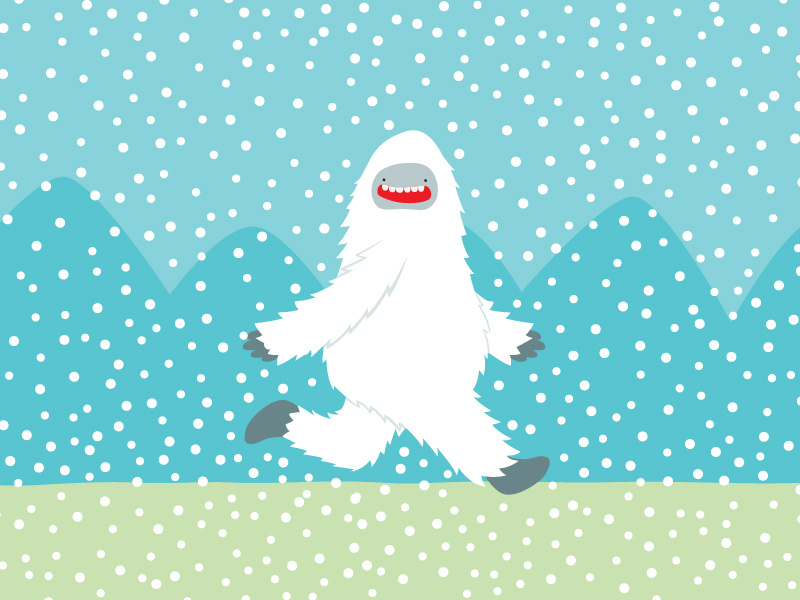 Yeti Stroll winter coffee yeti illustration