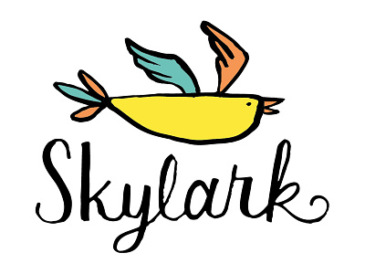 Skylark branding illustration logo script