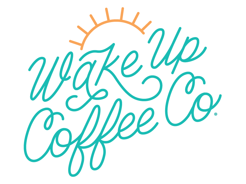 Wake Up Coffee Co. beach coffee shop barista espresso coffeeshop coffee logo script