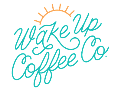 Wake Up Coffee Co. barista beach coffee coffee shop coffeeshop espresso logo script