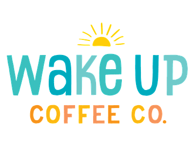 Wake Up Coffee Co. beach beach life coffee coffeeshop hand drawn handletter lettering logo sun