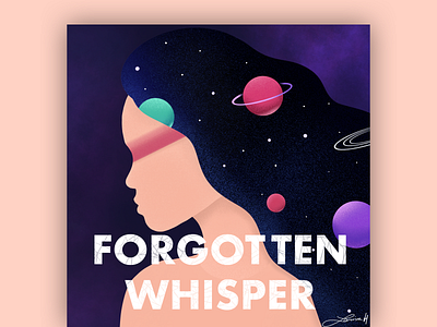 Forgotten Whisper cosmos cover illustration music album procreate space woman
