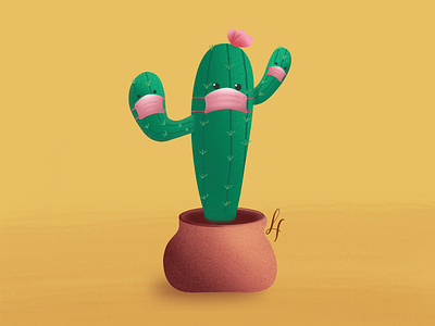 Stay safe cacti family cactus coronavirus covid19 design family illustration procreate stay safe union