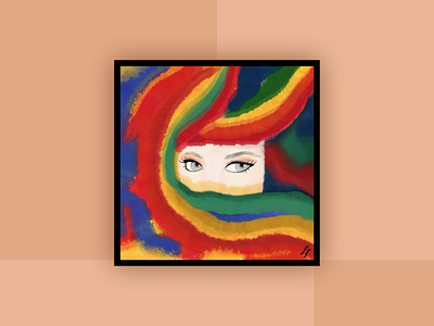 Elixir cover art abstract artwork colorful cover design dramatic drum and bass elixir eyes illustration music album procreate woman