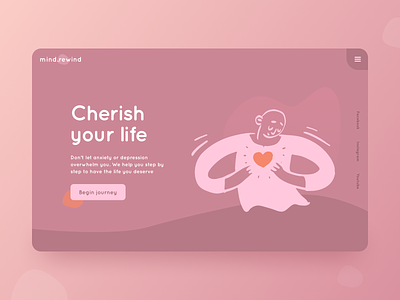 Day 14 of #30daysofwebdesign 30daysofwebdesign challenge concept daily ui dailyui figma figmadesign hero banner hero section illustration instagram landing page mental health pastel color ui ux warmth web design webdesign webdesigner