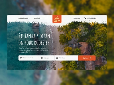 Redesign Camp Poe booking camp challenge daily ui figma figmadesign hero section landing page ocean retreat surf travel travel website ui ux webdesign webdesigner