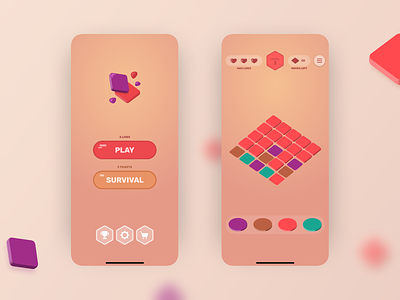 Blocky Fills buttons game ios levels play sketch ui ux