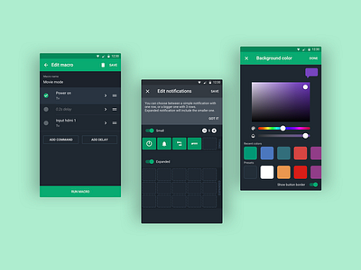 AnyMote redesign for Android devices android app design edit mobile notifications remote control uiux