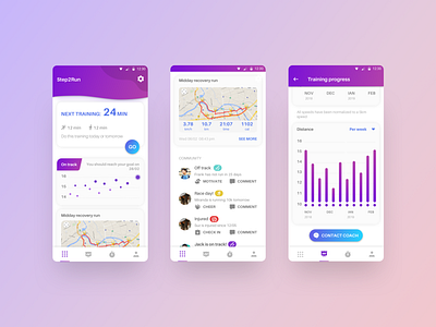 Running app android app contest fitness running sketch training uiux
