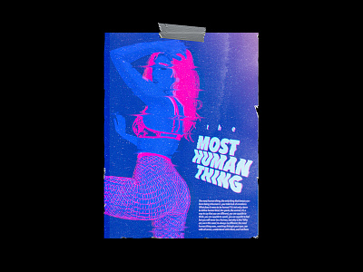 the MOST HUMAN THING album album cover cover design drawing girl hologram holographic illustration logo love mockup moon night porn poster sex sexy stripper